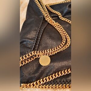 Used ONCE - Stella McCartney Black and Gold Chain Shoulder Bag like NEW